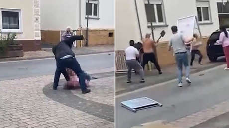 Rodillo, pala y letreros: vecinos salvan a mujer de ataque mortal en plena calle (VIDEO)