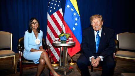 FOTOS de la reunión de Delcy Rodríguez con Trump