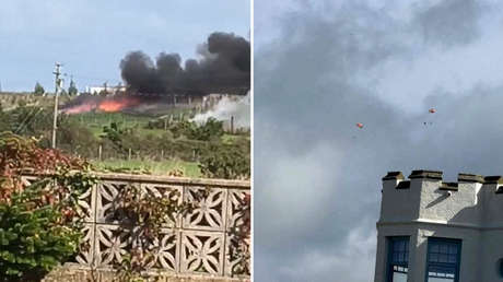 Avión militar del Reino Unido se estrella al despegar (VIDEO)