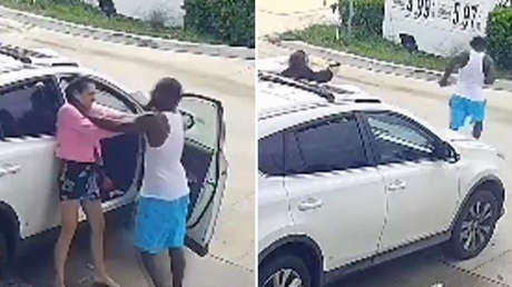 Golpea a una mujer en una gasolinera y termina pagando caro (VIDEO)