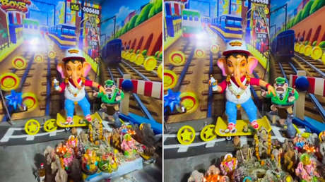 VIDEO: Construyen un altar de Subway Surfers con una deidad hindú