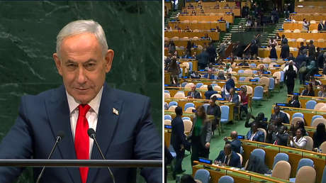 VIDEOS: Delegaciones abandonan la Asamblea de la ONU cuando habla Netanyahu y él reacciona así