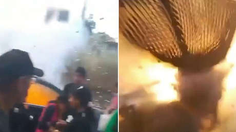 Momento en que explota un auto con pirotecnia en México (VIDEO)