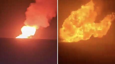 VIDEO: Fuerte incendio en un gasoducto en Siria