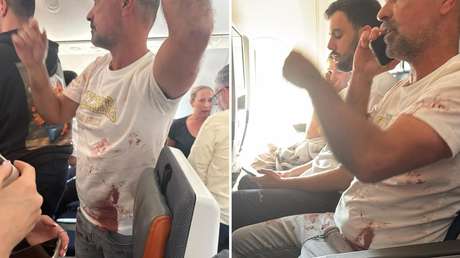 PRIMERAS IMÁGENES muestran a un pasajero ensangrentado en el avión que declaró emergencia rumbo a Israel