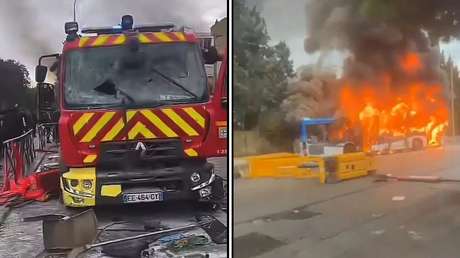 VIDEO: Manifestantes atacan y queman autobuses en masivas protestas estudiantiles en Francia