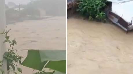 VIDEO: Casas son arrastradas por el río tras intensas lluvias en Ecuador