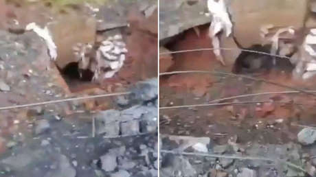 VIDEO: Rayo detona accidentalmente un explosivo y deja un enorme cráter