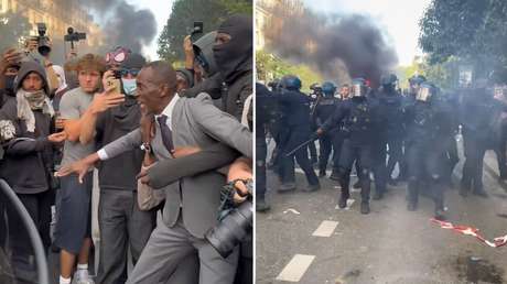 "¡Paren!": alcalde se interpone entre Policía y manifestantes en Francia (VIDEO)