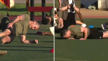 VIDEO: Pete Hegseth suda junto a militares en gimnasia matutina
