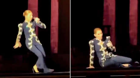 VIDEO: Céline Dion sufre dos percances en pleno concierto en París