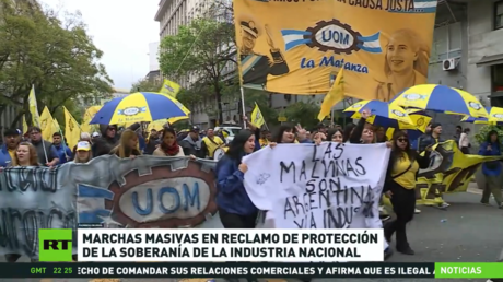 Marchas masivas en reclamo de protección de la soberanía de la industria nacional en Argentina