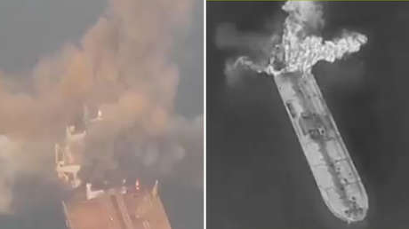 CGRI anuncia nueva explosión de supertanquero infractor en Ormuz y lanza una advertencia (VIDEO)