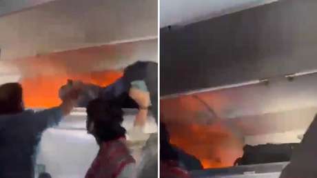 VIDEO: Cargador portátil se incendia en pleno vuelo