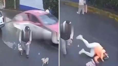 VIDEO: Mujer se arroja desde un taxi en movimiento para escapar de un asalto