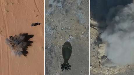 VIDEO: Oleadas de bombas caen sobre objetivos saudíes en medio del desierto