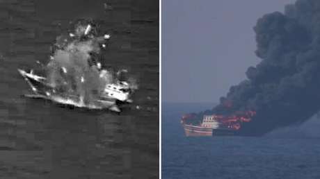 CENTCOM muestra el ataque a una "embarcación de vigilancia afiliada a Irán" (VIDEO)