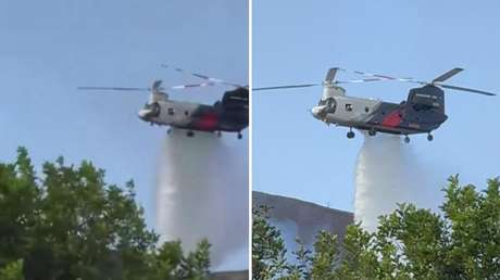 VIDEOS: Helicóptero militar escarga agua para frenar los voraces incendios en California