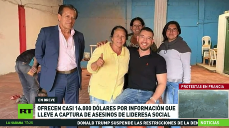 Ofrecen en Colombia casi 16.000 dólares por información que lleve a la captura de los asesinos de una lideresa social
