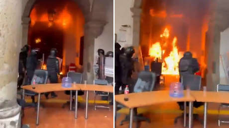 México: incendian puerta del Congreso de Jalisco tras marcha por la crisis del agua (VIDEOS)