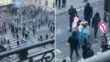 VIDEO: Dos turistas quedan atrapadas con sus maletas en medio de los disturbios en París
