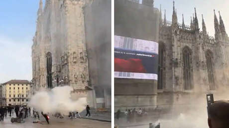 VIDEO: Manifestantes atacan el emblemático Duomo de Milán
