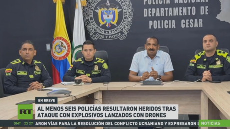 Al menos seis policías colombianos resultaron heridos en un ataque con explosivos lanzados con drones