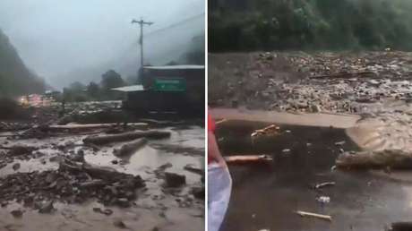 VIDEO: Fuertes lluvias en Ecuador ocasionan un alud y obligan al cierre de una carretera