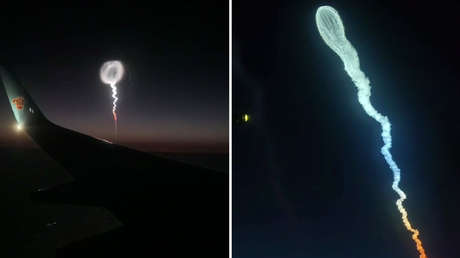 China lanza un cohete y genera una 'medusa espacial': VIDEOS grabados desde un avión
