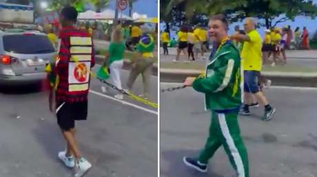 VIDEO: Un hombre negro aparece encadenado durante acto electoral a favor de Bolsonaro