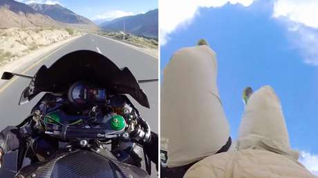 VIDEO: Un motociclista vuela varios metros por los aires al evitar una colisión