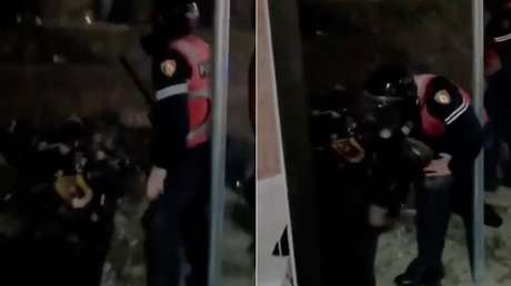 Captan en VIDEO la brutal golpiza que dan policías a un manifestante hasta dejarlo inconsciente
