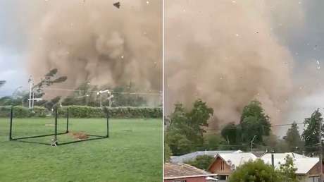 VIDEOS: Tornado causa destrozos a su paso por Chile