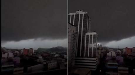 VIDEO: Densas nubes oscurecen el cielo y convierten el día en noche
