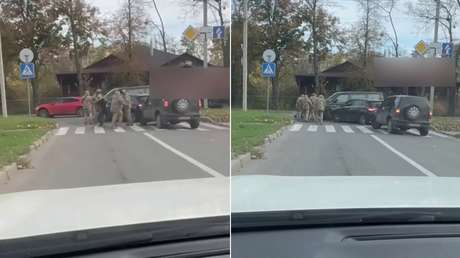 VIDEO: Reclutadores ucranianos bloquean una carretera y 'cazan' una nueva víctima