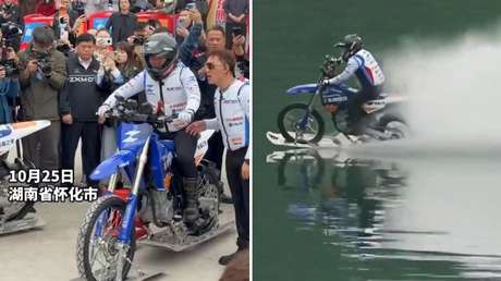 VIDEO: Recorre más de 40 kilómetros sobre el agua en una moto y rompe un récord Guinness