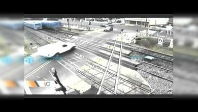 Un conductor sale sano y salvo tras un impacto contra un tren en Argentina