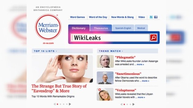 WikiLeaks recibió el estatus oficial de palabra del idioma inglés