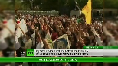 Estudiantes mexicanos se manifestaron por la cobertura mediática que favorece a uno de los candidatos a la Presidencia