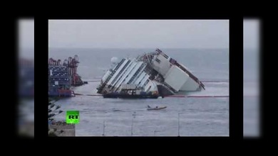 El enderezamiento de Costa Concordia en 2 minutos