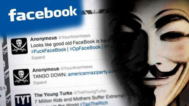 Facebook, otra víctima de Anonymous
