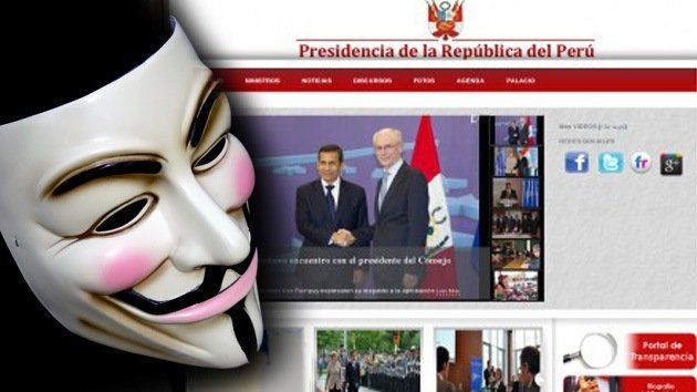 Anonymous Perú ‘hackea’ la página web de la Presidencia de la República