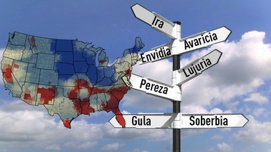 Mapas: La distribución de los siete pecados capitales en EE.UU.