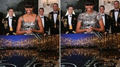 Los iraníes cubren los hombros desnudos de Michelle Obama