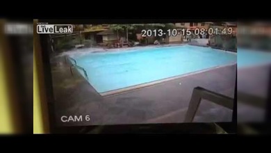 El terremoto de Filipinas provoca un 'tsunami' en una piscina