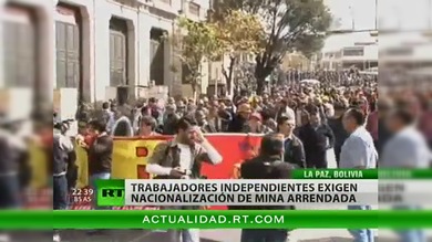 Un grupo de mineros independientes se ha manifesatdo en las afueras de la ciudad de La Paz