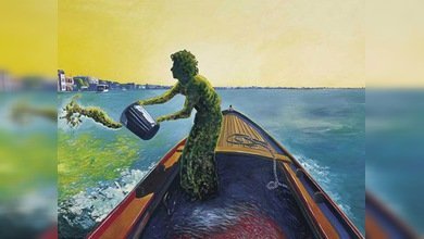Un artista plástico tiñó de verde el río más contaminado de Argentina