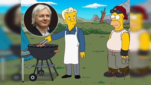 Los Simpson, al exilio junto a Julian Assange