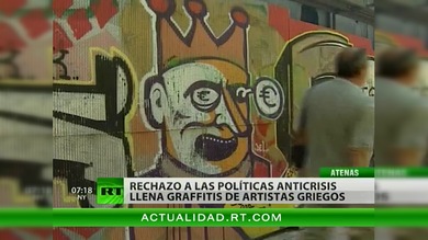 Grecia: los artistas callejeros sacan los colores a la crisis