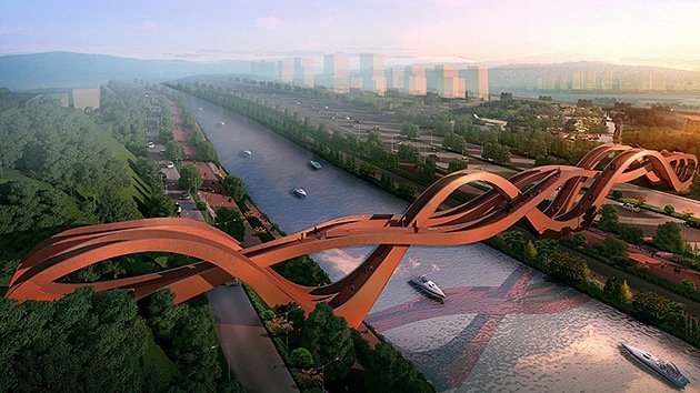 Fotos: Construyen un impresionante puente 'infinito' en China